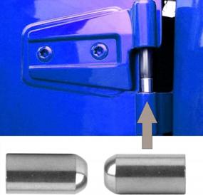 img 4 attached to Stainless Steel Door Hinge Pin Bolt Guides For Wrangler Models - 2 Piece Set Compatible With 1997-2022 JK, JKU, JL, JLU, And TJ