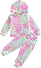 img 4 attached to Funky Tie Dye Hoodie And Pants Set For Your Toddler'S Fall/Winter Wardrobe