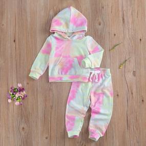 img 3 attached to Funky Tie Dye Hoodie And Pants Set For Your Toddler'S Fall/Winter Wardrobe