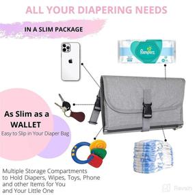 img 1 attached to Convenient Portable Changing Pad with Handy Strap, Detachable Travel Diaper Changing Mat and Baby Wipes Pocket - Ideal Baby Shower Gift