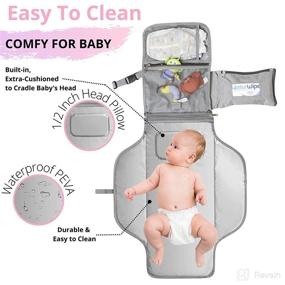 img 3 attached to Convenient Portable Changing Pad with Handy Strap, Detachable Travel Diaper Changing Mat and Baby Wipes Pocket - Ideal Baby Shower Gift