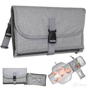 img 4 attached to Convenient Portable Changing Pad with Handy Strap, Detachable Travel Diaper Changing Mat and Baby Wipes Pocket - Ideal Baby Shower Gift