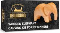 linden wood whittling kit for adults and kids - beginner's wood carving kit with elephant design - stainless steel carving knife and wooden handle - includes elephant shaped blank for carving logo
