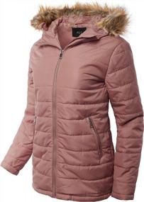 img 3 attached to Women'S Faux Fur Hooded Puffer Jacket With High Neck For Lightweight Outerwear, By A2Y