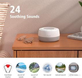 img 3 attached to 🔈 CoocAni Rechargeable White Noise Machine with 24 Soothing Sounds, Night Lights, Memory Function, Timer & Bluetooth - Ideal for Babies, Kids, and Adults