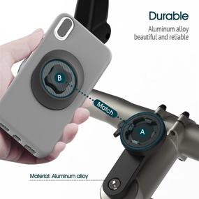 img 2 attached to 🚲 Universal Mountain Bike Stem Phone Mount with Aluminum Phone Clip - Quick Attach/Detach, Road Bicycle Phone Holder Compatible with iPhone Samsung Google (2nd Gen)