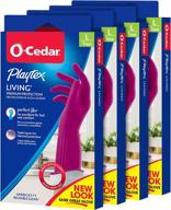 large playtex living reusable rubber cleaning gloves 🧤 (4 pairs), premium protection for household cleaning, long-lasting and durable logo