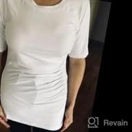 картинка 1 прикреплена к отзыву Женская базовая футболка с округлым/ V-образным вырезом горловины и короткими рукавами: Ваша неотъемлемая верхняя одежда для лета и зимы от Mike Littlejohn