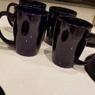img 1 attached to Serami Cobalt Coffee Mugs: Large Handle 14oz Capacity, Set of 4 - A Perfect Morning Brew Companion! review by Douglas Berry