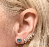 img 1 attached to Sterling Silver Hypoallergenic Girls' Jewelry: Cartilage Sleeper Earrings review by Amanda Rodriguez