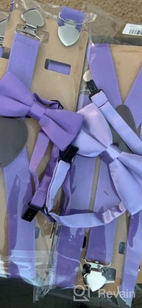 img 1 attached to Stylish WDSKY Mens Boys Suspenders and Bow Tie Set for Wedding with Heart Clips: A Perfect Match for a Dapper Look review by Tony Miller