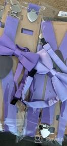 img 5 attached to Стильные подтяжки и галстук WDSKY для мужчин и мальчиков, комплект для свадьбы с заколками в форме сердец: идеальное сочетание для элегантного образа.