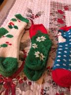 img 1 attached to Christmas Kids Slipper Socks, Cozy Fuzzy Holiday Socks with Anti-Slip Grips, 6 Pack in a Nice Gift Box - Perfect Holiday Gift review by Michael Ramu