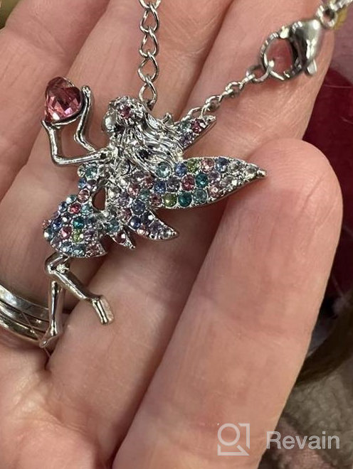 img 1 attached to 🧚 Birthstone Fairy Necklace for Teen Girls - White Gold Plated Austrian Crystal Jewelry Gift for Girls with Improved SEO review by Corey Nyuon