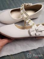 img 1 attached to PANDANINJIA Cheryl Bow Princess Flower Ballerina Flats for 👸 Toddler/Little Girls with Pearl Double Straps and Dressy Mary Jane Style review by Terry Napoleon