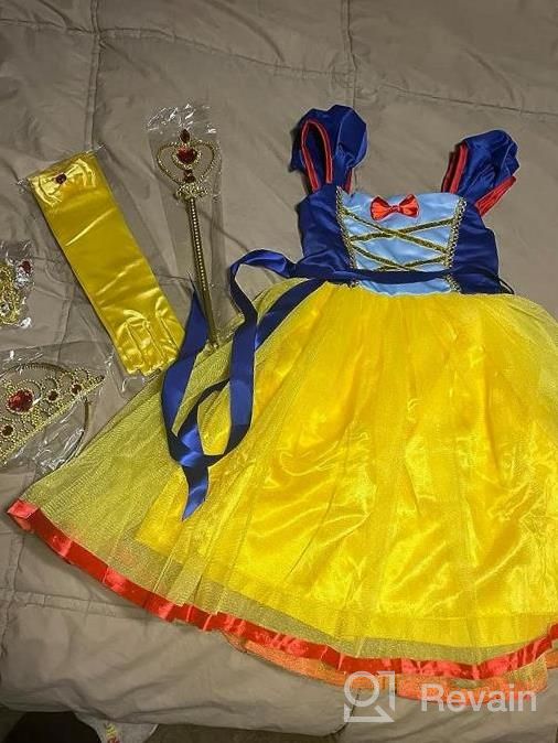 img 1 attached to Girl'S Elastic Waist Backless Princess Dress Costume By ReliBeauty review by Sam Bhushan