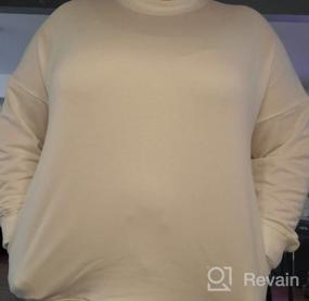 img 5 attached to Женская толстовка большого размера с воротником под горло и длинным рукавом, легкий топ с карманом, пуловер