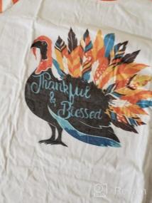 img 6 attached to Women'S Thanksgiving Turkey 3/4 Sleeve Striped Splicing Tshirt - DUTUT Thankful Blessed Shirt