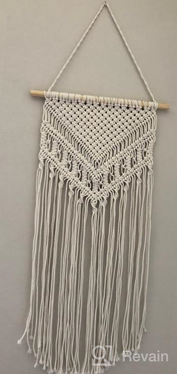 img 1 attached to TIMEYARD Macrame Wall Hanging Decor - Boho Bohemian Geometric Art For Home Apartment Dorm Room, 16" W X 33" L review by Rhonda Welch