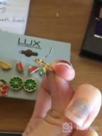 img 1 attached to Lux Accessories Women's Enamel Tropical Fruit Multiple Stud Earrings Set - Pack of 6 review by Jerome Turner