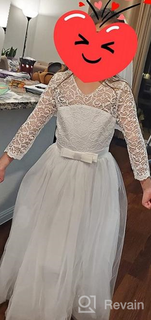 img 1 attached to Enchanting Floral Lace Dress: 👗 Perfect for Kids' Weddings, Pageants, and Parties review by Jackie Quimby