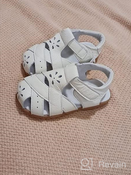 img 1 attached to Femizee Toddler Leather Butterfly Sandals 🦋 for Girls' School Uniforms: Stylish and Sturdy Shoes review by Byron Patil