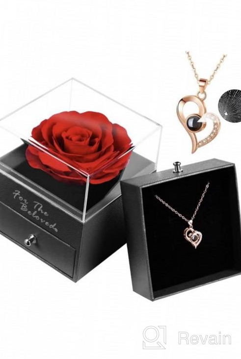img 1 attached to Eternal Rose Box Gifts With I Love You In 100 Languages Necklace For Women - Perfect Preserved Rose Gift For Her, Girlfriend, Mom On Valentine'S Day And Christmas - Coindivi review by Peter Mendoza
