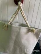 img 1 attached to Large Zippered Canvas Beach Tote Bag For Women - Sleepwish review by Suhas Payton