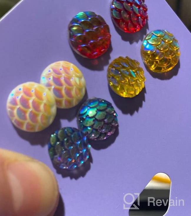 img 1 attached to 🧜 Claire's Mermaid Tail Iridescent Stud Earrings for Girls - Cute Jewelry, Post Back, 1 Pair review by Tammy Reeves