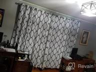 img 1 attached to Off White & Navy Thermal Insulated Room Darkening Curtains - Melodieux Moroccan Fashion Grommet 52X84 Inch (1 Panel) review by Kyle Awasthi