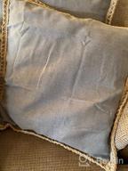 img 1 attached to Phantoscope Pack Of 2 Farmhouse Decorative Throw Pillow Covers Burlap Linen Trimmed Tailored Edges Beige 20 X 20 Inches, 50 X 50 Cm review by Sam Pullen