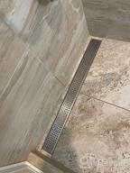 img 1 attached to NeoDrain 24-Inch Brushed Brass Linear Shower Drain With 2-In-1 Flat And Tile Insert Cover - Stainless Steel Rectangle Floor Drain For Showers review by Ricardo Tlaxcalteca
