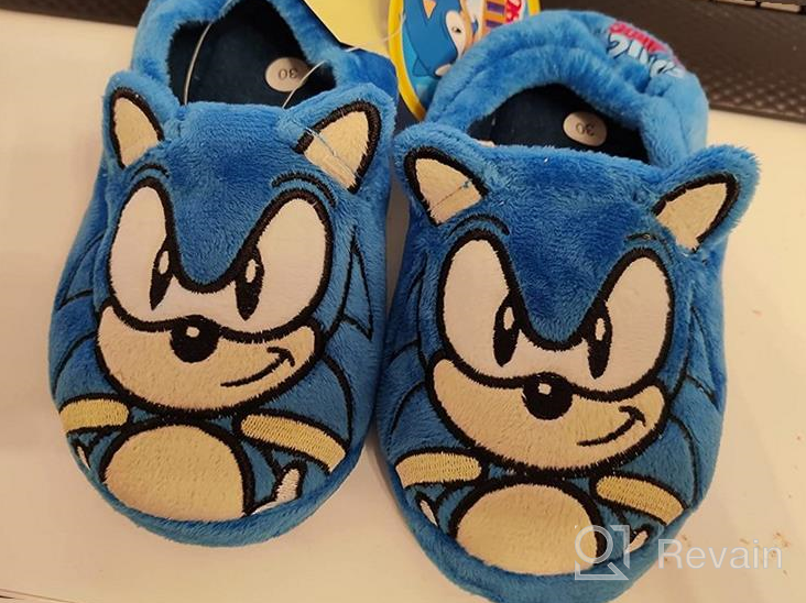 img 1 attached to Sonic the Hedgehog Embroidered Character Slippers for Boys - Shoes review by Robert Chandrasekar