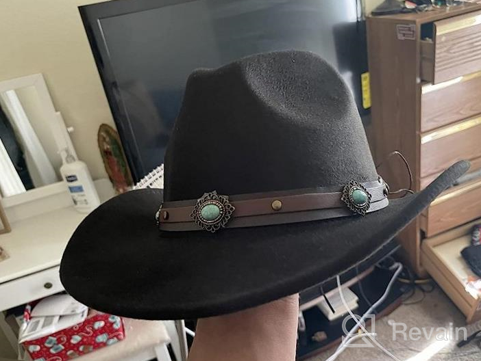 img 1 attached to Stylish Wide Brim Cowboy & Cowgirl Hat For Women By Lisianthus review by Michael Richardson