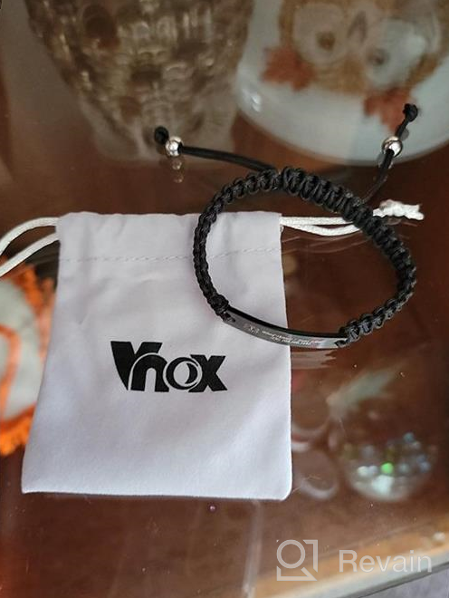 img 1 attached to VNOX Custom Engraving Handmade Braided Rope Adjustable Medical Alert ID Bracelet - Ideal for Adults & Kids, Size 5.9-9 Inches review by Gary Ferguson