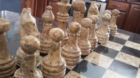 img 8 attached to 15" Handmade Marble Chess Set - Staunton & Ambassador Gift Style - Black/Fossil Coral