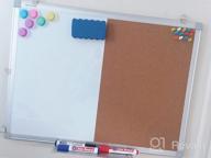 img 1 attached to Magnetic Bulletin Combo Board: 24X18 Inch Dry Erase Board Corkboard Wall Mounted For Home, School & Office Organization review by Benjie Swindler