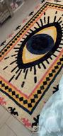 img 1 attached to 4Ft Blue Evil Eye Round Area Rugs Non-Slip Super Soft Velvet Vintage Boho Tribal Style Circle Rug Floor Carpet For Bedroom Kitchen Nursery Dinner review by Dawn Thompson