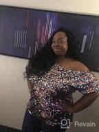 img 1 attached to Anna-Kaci Women'S Plus Size Sequin One Shoulder Short Sleeve Party Top review by Chantelle Mills