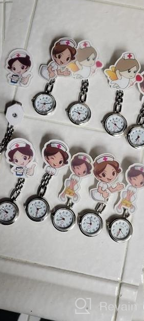 img 1 attached to Cute Cartoon Clip-On Nurse Watch For Women: Perfect Pendant For Doctors, Clinic Staff, And Tunic Stethoscope Badge Quartz Fob Watch review by Craig Galante