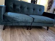 img 1 attached to Stylish HONBAY Grey Velvet Loveseat: Elegant 2-Seater Sofa with Wood Legs for Small Spaces, Bedroom, Office review by David Stewart