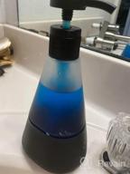 img 1 attached to Refillable Hand Soap Dispenser With Pump - 2 Pack Of Shatter Resistant Glass Container With Non-Slip Silicone Sleeve - Dishwasher Safe, 12Oz Each - Ideal For Bathroom - Periwinkle Color - Cleancult review by Devin Bro