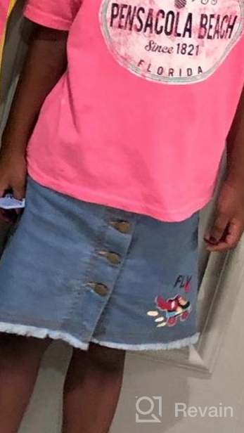 img 1 attached to 👧 UNACOO Girls' A-line Short Jeans Skirt - Cut-Off Denim Skirt with Button Front review by Adam Jauregui