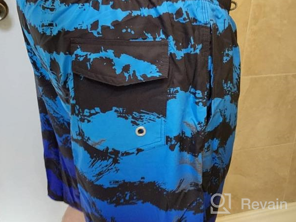 img 1 attached to APTRO Men'S Swim Trunks Quick Dry Bathing Suit 9" Big & Tall Board Shorts Swimsuit With Mesh Lining And Pockets review by Aaron Moore