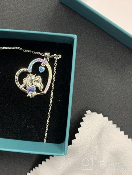 img 1 attached to Hxillery 925 Sterling Silver Unicorn Necklace with CZ Heart Pendant: Perfect Christmas and Birthday Gift for Women, Girls, Daughters, and Teens. review by Janet Baker