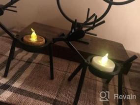 img 5 attached to Deck The Halls With Christmas Tea Light Holders - Set Of 4 Reindeer Votive Candle Holders Perfect For Home Decor