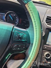 img 6 attached to Upgrade Your Ride With The Elantrip Wood Grain Leather Steering Wheel Cover - Anti-Slip And Perfect Fit For Car, Truck, SUV, And Jeep - 14.5 To 15 Inches
