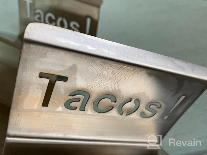 img 1 attached to Stainless Steel Taco Holder Taco Stand - Metal Taco Tray Holders For Serving Tacos, Taco Plates, Taco Shell Mold - Wider, Grill, Oven & Dishwasher Safe Taco Holder Stand - Taco Holders Set Of 4 review by Annette Roybal