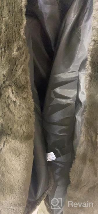 img 1 attached to Winter Faux Fur Coat - Warm Shaggy Lapel Faux Fur Jacket Overcoat Outwear With Pockets review by Elizabeth Esquivel