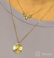 img 1 attached to Sterling Silver Bee Gold Coin Pendant Choker Necklace with Crystal CZ Diamond - Perfect Gift for Women, Teen Girls, and BFFs! review by Thong Pilla